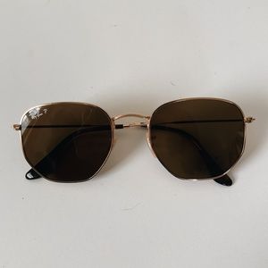 RAY BAN Hexagonal Flat Lens Sunglasses